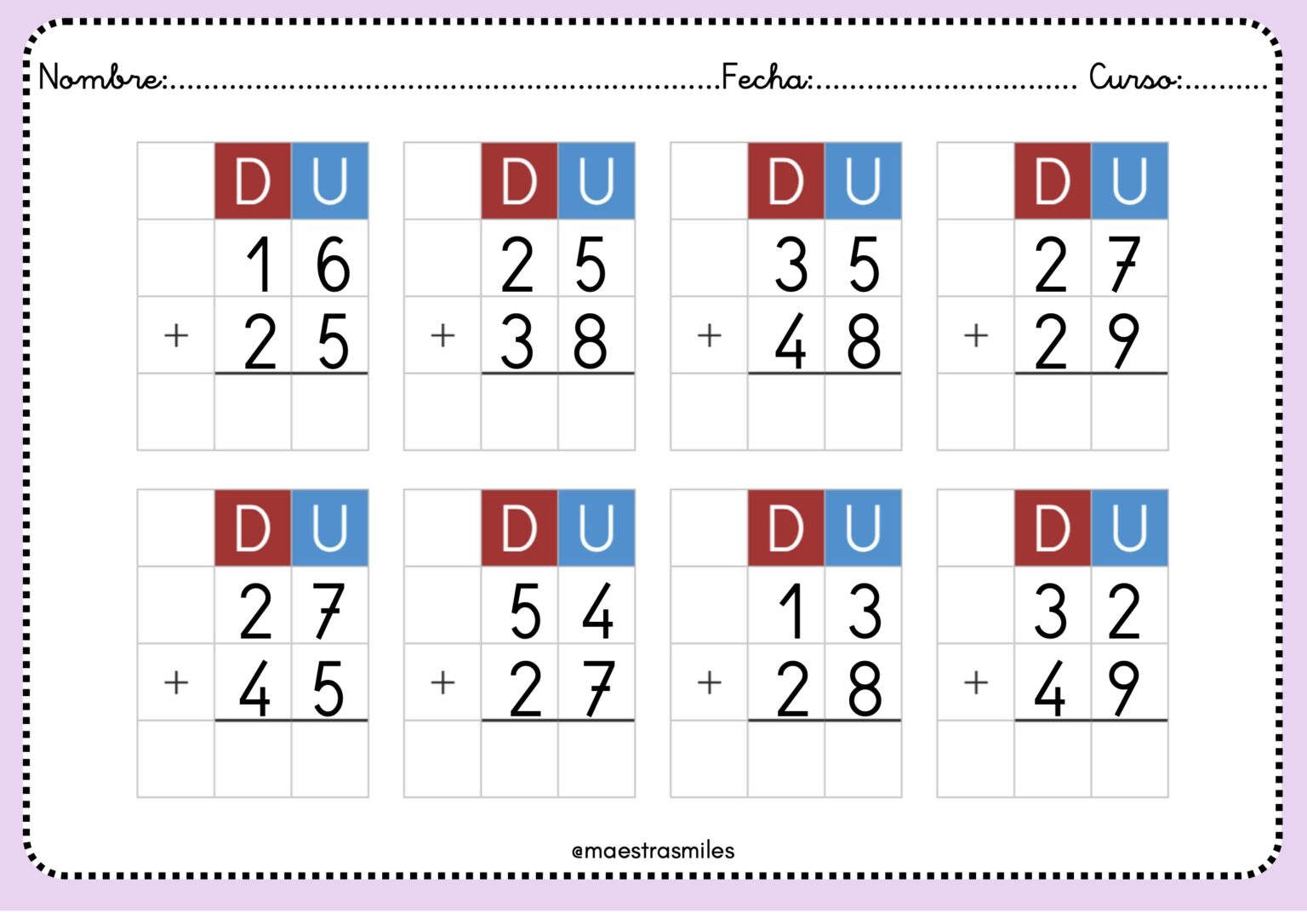 NUEVO CUADERNO DE SUMAS Y RESTAS CON LLEVADAS + 50 pags. - Orientacion ...