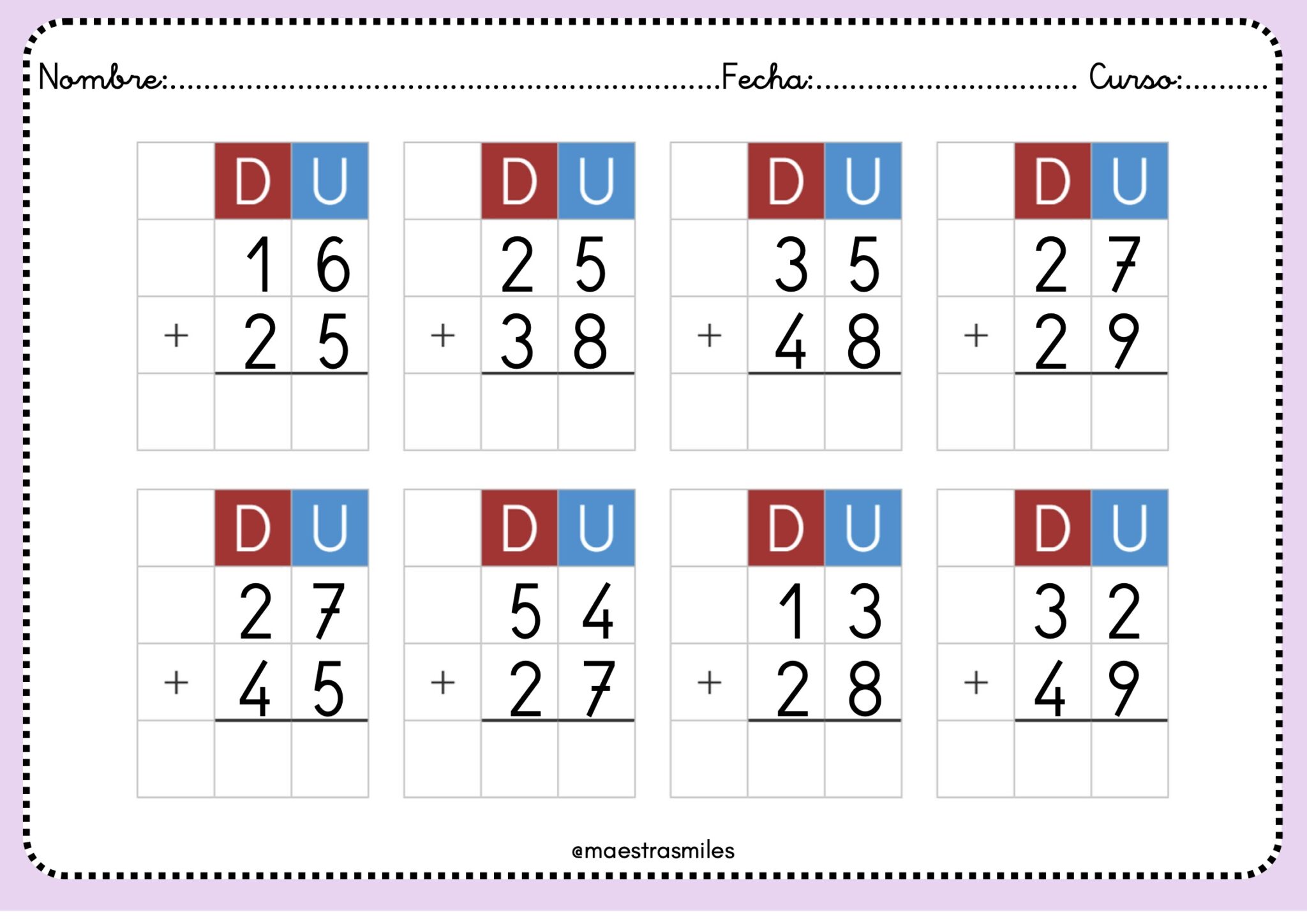 NUEVO CUADERNO DE SUMAS Y RESTAS CON LLEVADAS + 50 pags. - Orientacion ...