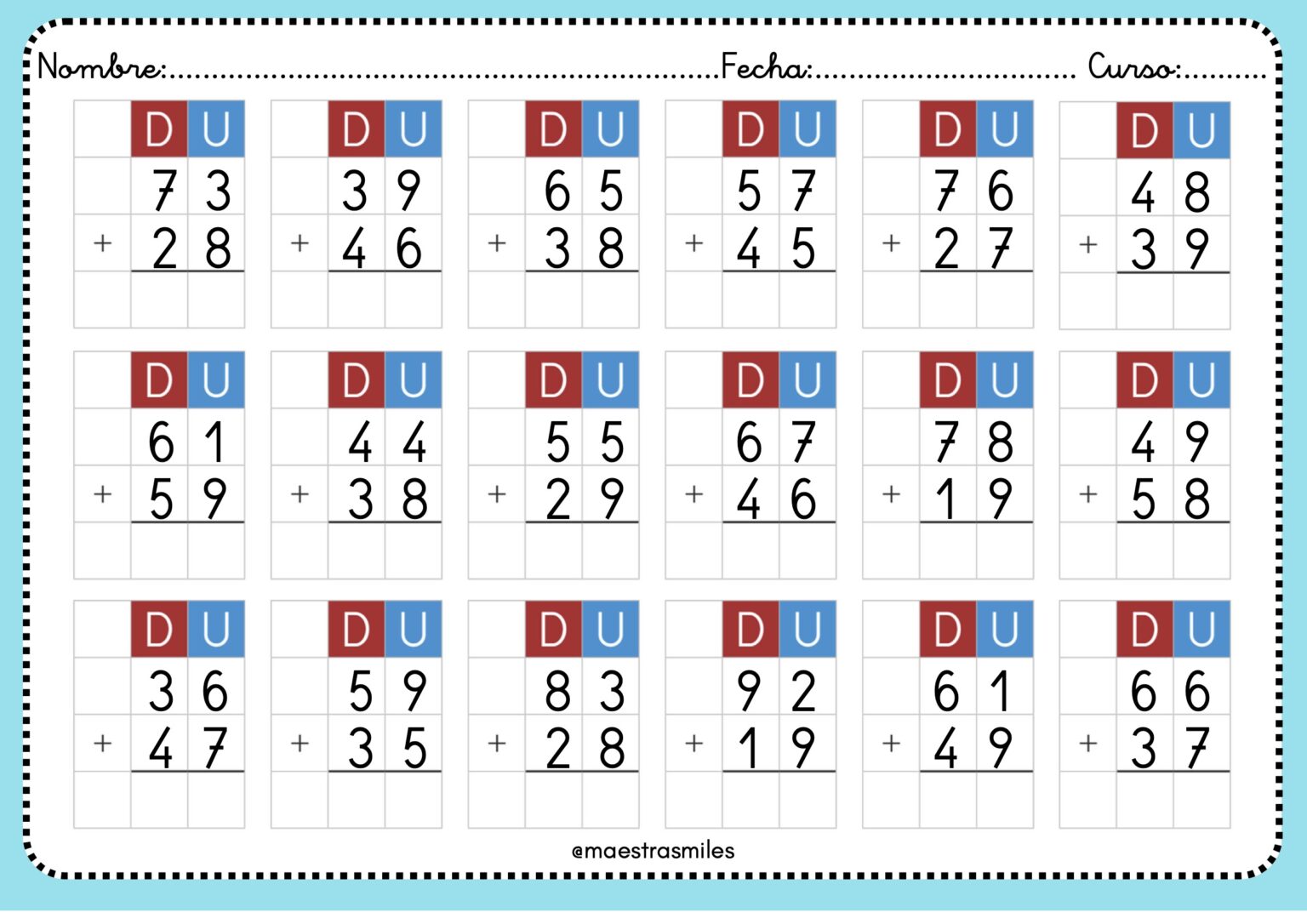 NUEVO CUADERNO DE SUMAS Y RESTAS CON LLEVADAS + 50 pags. - Orientacion ...
