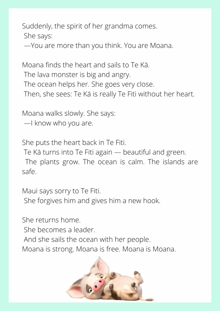Cuento en Inglés de Moana incluye vocabulario de trabajo - Orientacion ...