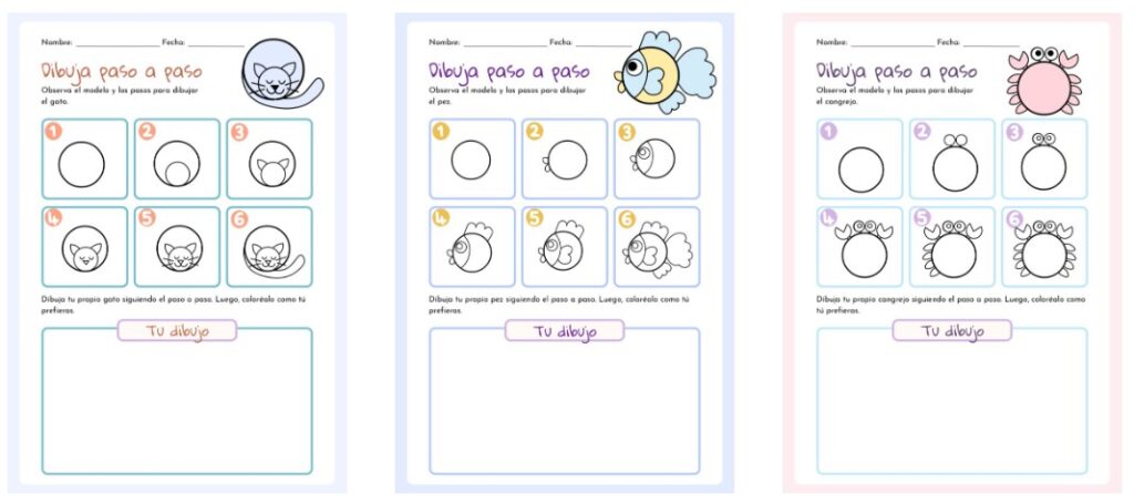 Este material es ideal para potenciar la motricidad fina, la coordinación mano-ojo y la creatividad en infantil y primaria. Se trata de una ficha visual que enseña a dibujar animales […]