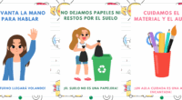 Hoy comparto con vosotros una colección de carteles ilustrados con normas de clase, perfectos para establecer desde el primer día un ambiente de respeto, orden y convivencia positiva. Cada cartel […]