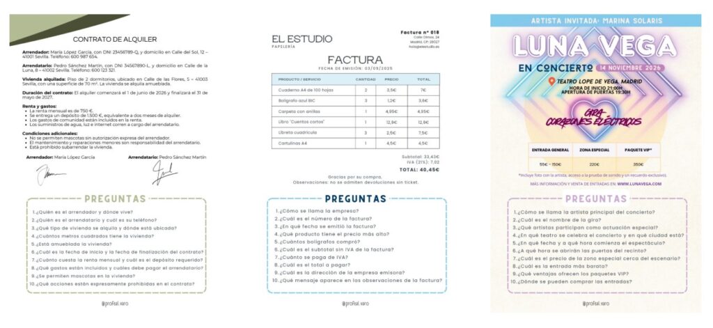 Este material está diseñado para trabajar la comprensión lectora a través de ejemplos reales y cercanos a la vida diaria del alumnado. Con propuestas como facturas, ofertas de empleo, horarios, […]