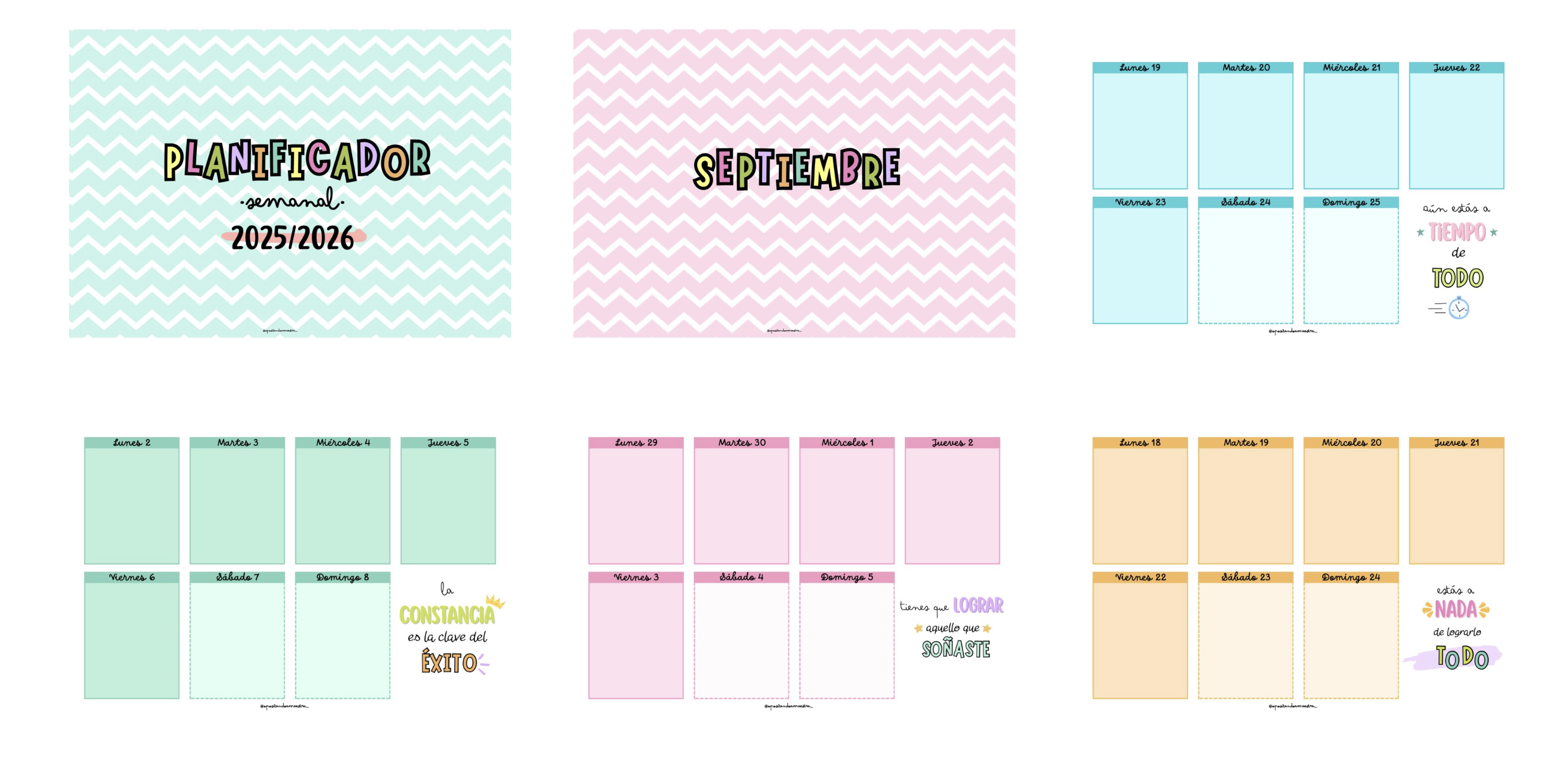 Este recurso consiste en un planificador semanal con calendario para organizar el curso escolar 2025-2026 de manera clara y práctica. Con un diseño motivador y frases inspiradoras, es la herramienta […]