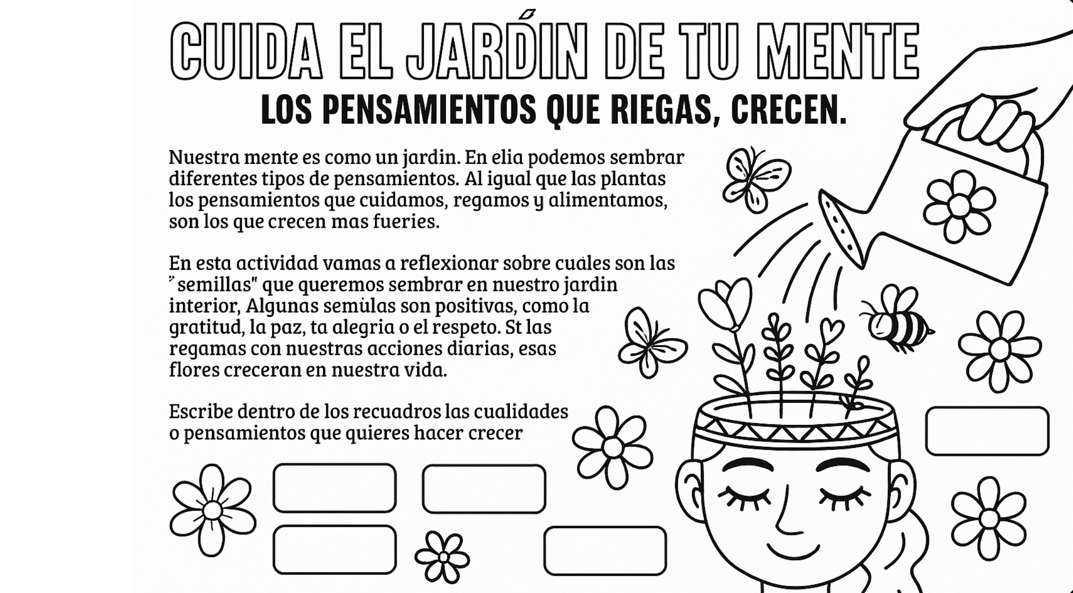 Nuestra mente es como un jardín: los pensamientos que regamos son los que crecen. Hoy quiero compartirte una actividad reflexiva y creativa para trabajar con tus alumnos. Con ella podrán identificar […]