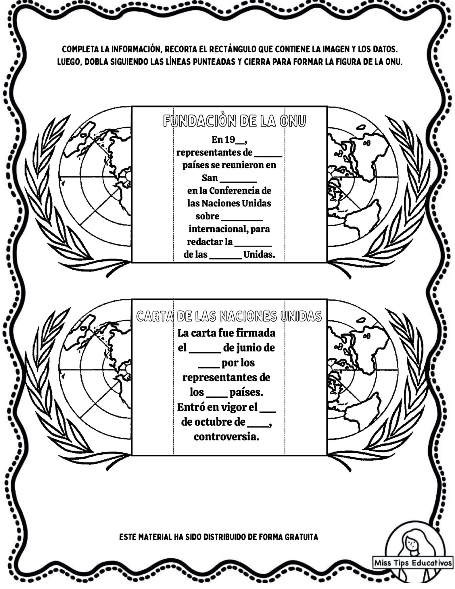 Cuadernillo de actividades para conmemorar el DÍA DE LA ONU 24 Octubre ...