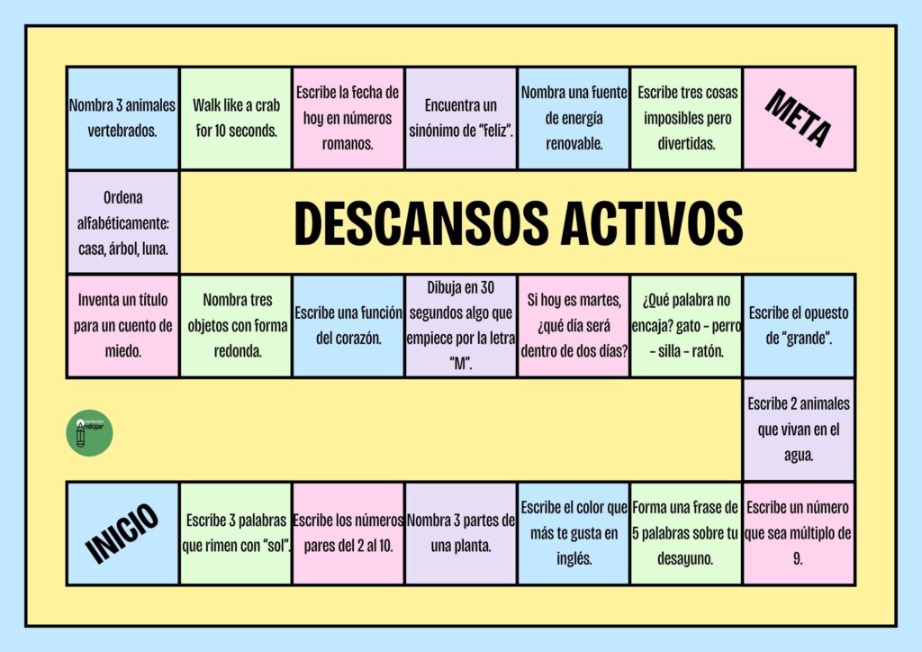 Hoy te traemos una idea sencilla y divertida para dinamizar los momentos entre clases: un juego de tablero educativo en el que tus alumnos avanzan casilla a casilla, resolviendo retos […]