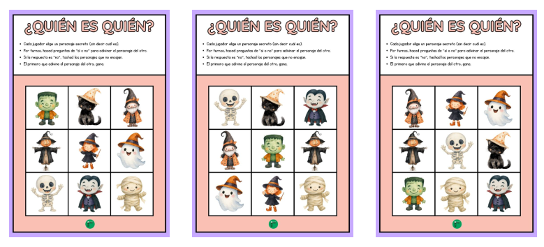 Hoy te traemos un recurso original, divertido y perfecto para trabajar las descripciones a través del juego: tableros de “Quién es quién” con personajes de Halloween. Con esta actividad, los […]