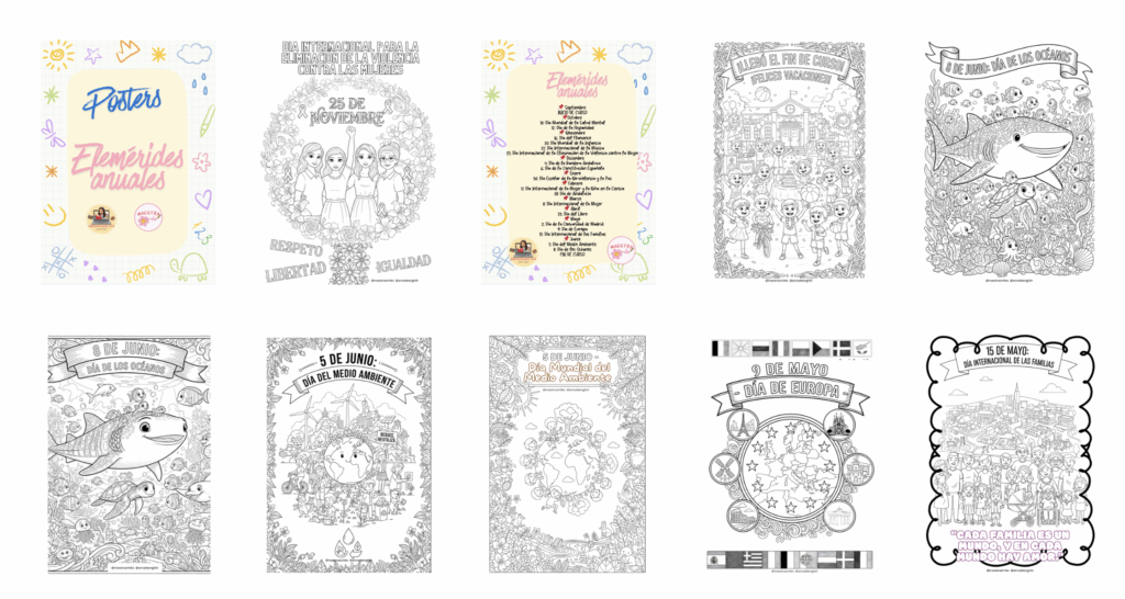 🎨 SÚPER PACK de efemérides para colorear Hoy comparto un recurso imprescindible para trabajar las principales efemérides del curso escolar de una forma creativa, visual y significativa: un SÚPER PACK […]