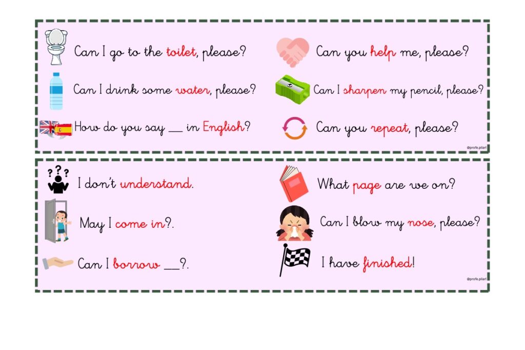 En esta entrada encontrarás una mini chuleta visual y sencilla para que los más pequeños puedan usar en clase frases básicas en inglés del día a día. Es ideal para […]