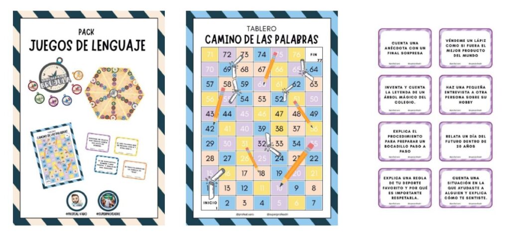 🧩 PACK de divertidos JUEGOS DEL LENGUAJE En esta entrada compartimos un recurso fantástico para trabajar la expresión oral, el vocabulario, la gramática y la creatividad lingüística en Primaria.Se trata […]