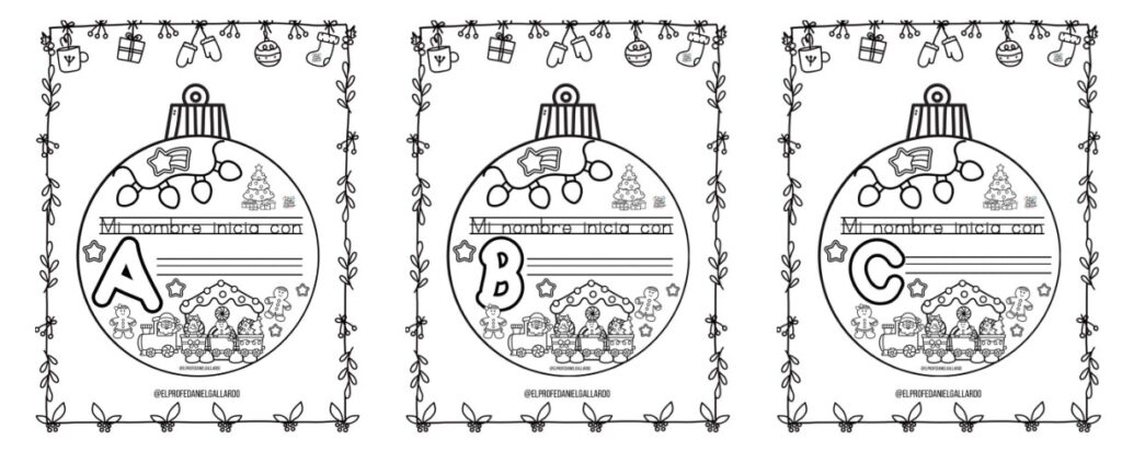 🎄 Bolas de Navidad para colorear: Mi nombre empieza por… Este material está pensado para Educación Infantil y primer ciclo de Primaria, ideal para trabajar la lectoescritura inicial de una [&hellip;]