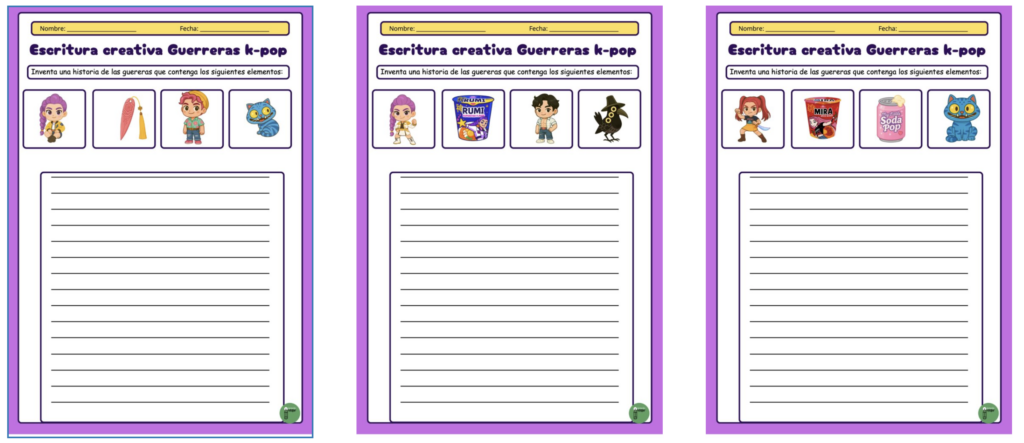 🎤🌈 Trabajamos la escritura creativa con imágenes 🎤🌈 Hoy compartimos un material súper motivador para el aula: fichas de escritura creativa inspiradas en las Guerreras de K-Pop, un recurso visual y […]