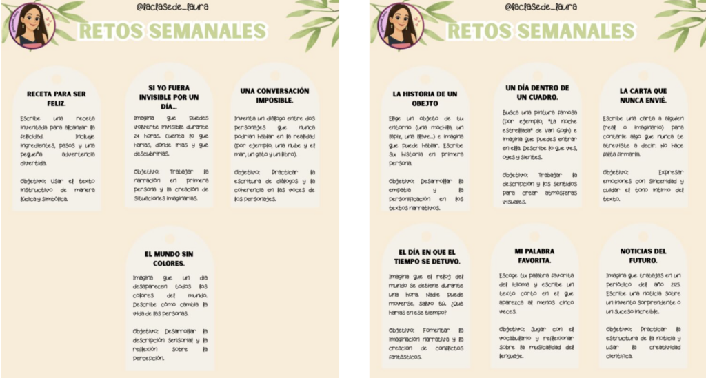 ✍️ RETOS SEMANALES para trabajar la escritura creativa (Tercer Ciclo y Secundaria) Hoy te traigo un recurso precioso y súper práctico para potenciar la escritura creativa, la imaginación y la […]
