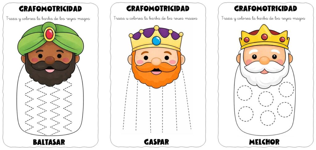 ✏️👑 Grafomotricidad: la barba de los Reyes Magos – Traza y colorea La grafomotricidad es una habilidad fundamental en las primeras etapas educativas, ya que prepara la mano para la [&hellip;]