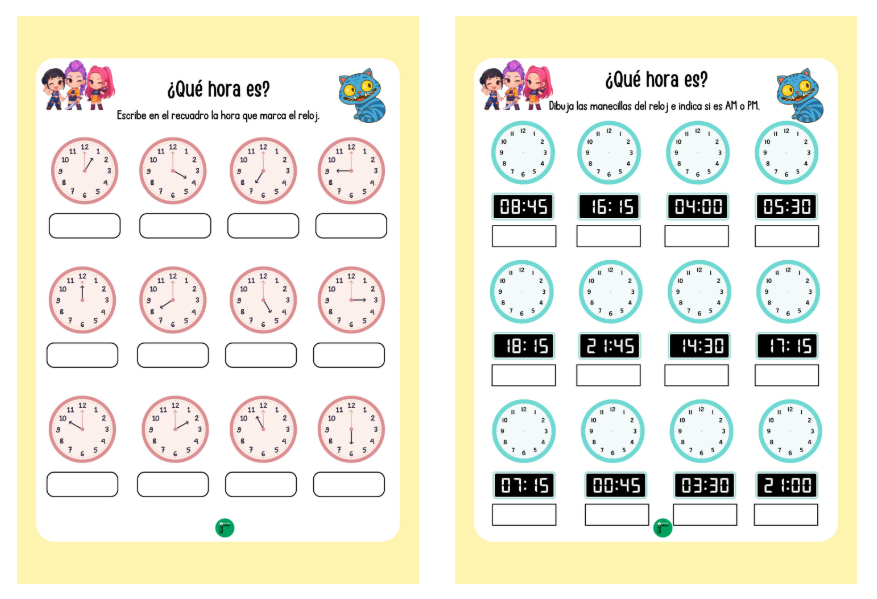 Aprender a leer la hora en relojes analógicos y digitales puede resultar un desafío para muchos alumnos. Para hacerlo más accesible, motivador y visual, hemos creado unas fichas que combinan […]