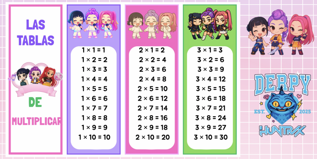 Introducción Aprender las tablas de multiplicar puede ser mucho más motivador cuando se combina con un enfoque visual, atractivo y cercano a los intereses del alumnado. Este material inspirado en [&hellip;]