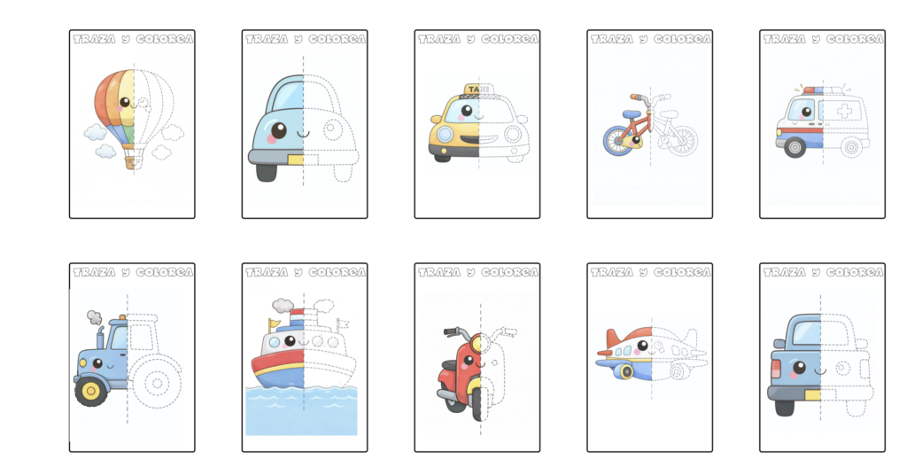 🚗✏️ Traza y colorea: especial simetría – medios de transporte Introducción Trabajar la simetría desde edades tempranas es clave para el desarrollo de la percepción espacial, la coordinación y la [&hellip;]