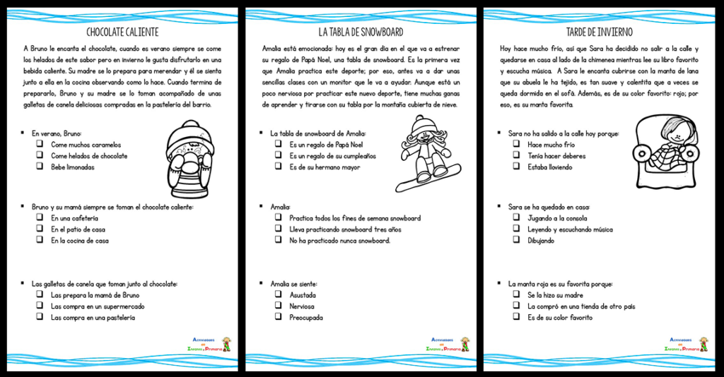 ❄️ Comprensión lectora especial invierno para Primaria En esta entrada compartimos un material pensado para trabajar la comprensión lectora a través de textos ambientados en el invierno, una temática cercana [&hellip;]