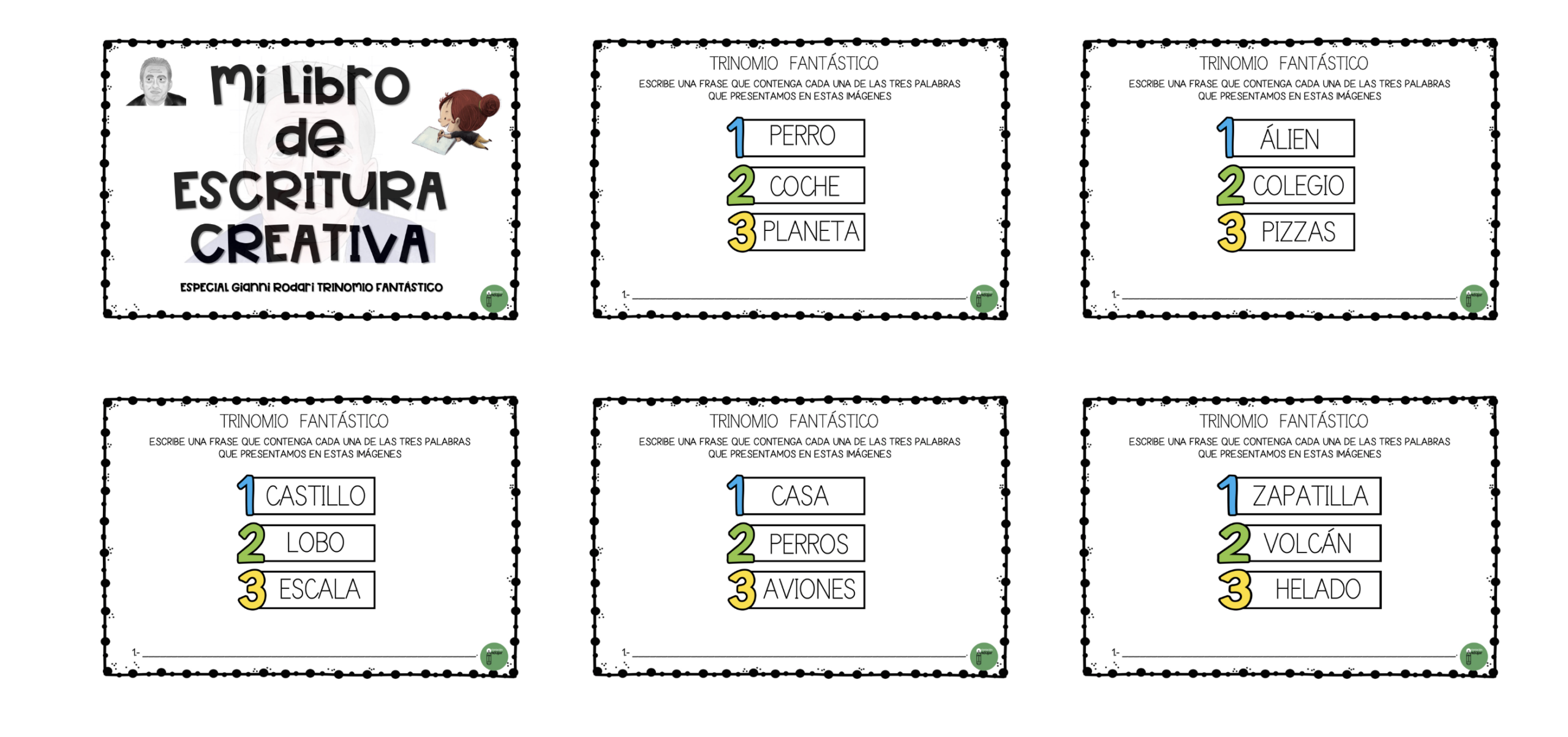 Escritura creativa trinomio fantástico palabras