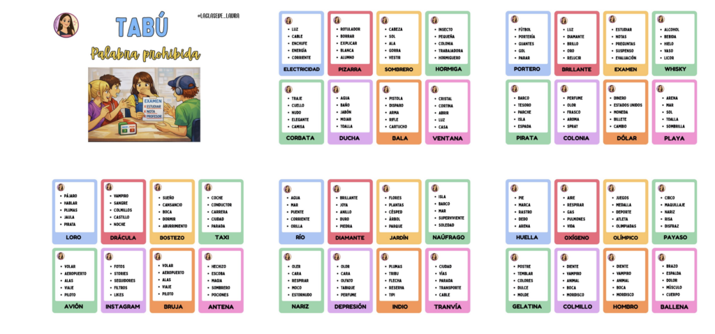 El juego Tabú es uno de esos recursos que nunca fallan en el aula. Divierte, motiva y, al mismo tiempo, desarrolla habilidades lingüísticas esenciales: vocabulario, fluidez verbal, pensamiento rápido y [&hellip;]