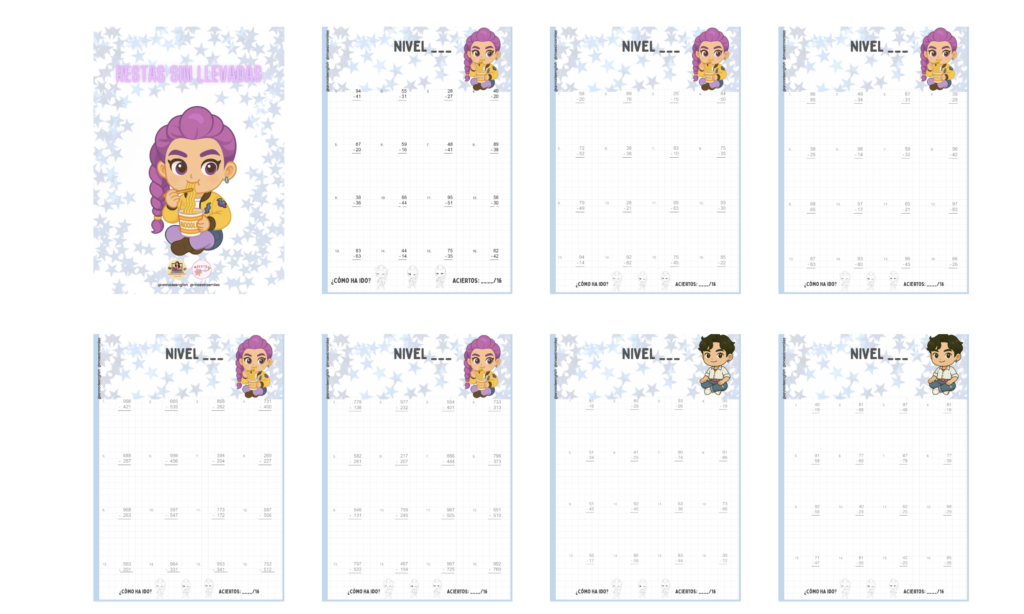 Las Guerreras K‑Pop vuelven al aula, esta vez convertidas en protagonistas de un cuaderno de restas multinivel pensado para adaptarse a las necesidades de todo el alumnado. Este material combina [&hellip;]