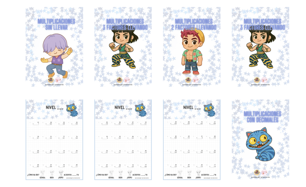 Hoy compartimos un completo cuaderno de multiplicaciones multinivel inspirado en las Guerreras del K-Pop, pensado para trabajar el cálculo de manera progresiva, motivadora y adaptada a los distintos ritmos de [&hellip;]