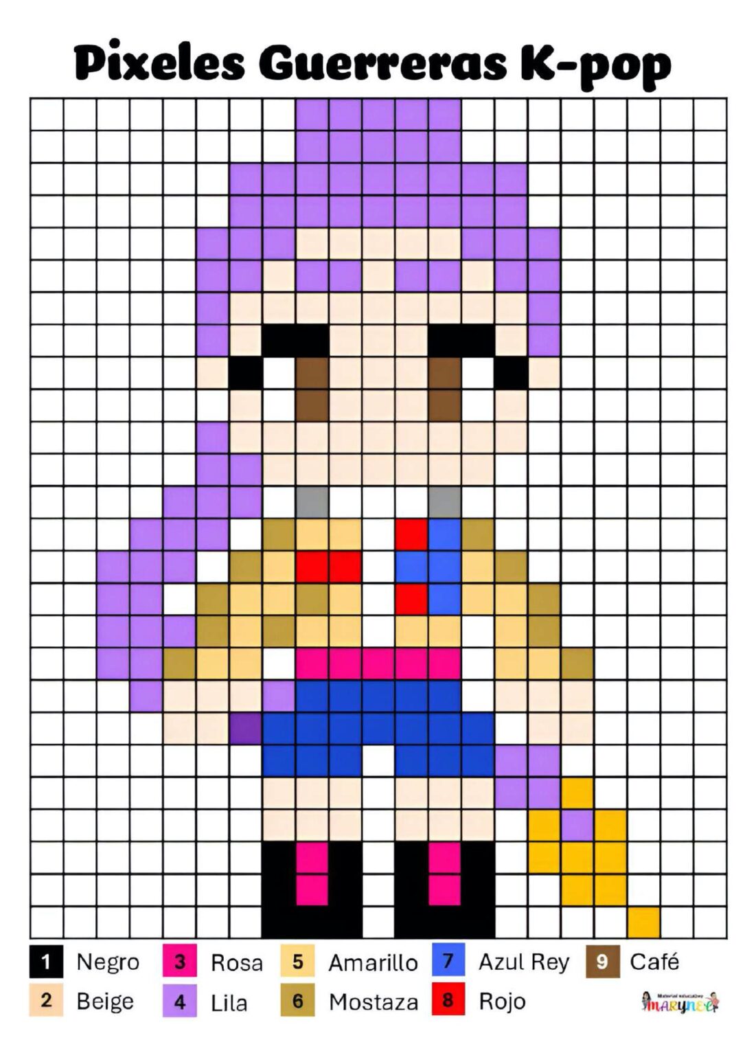 Dibujos en píxeles de las Guerreras K-Pop - Orientacion Andujar