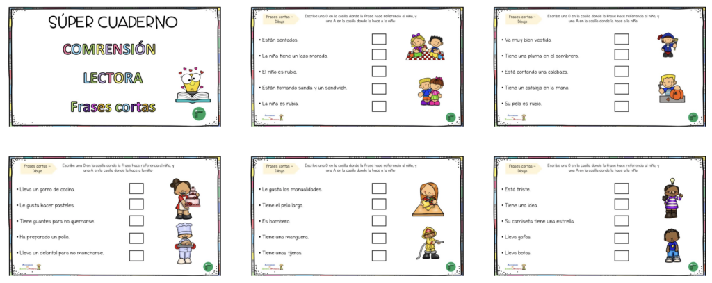 En esta ocasión compartimos un completo cuaderno de comprensión lectora de frases cortas acompañado de dibujos, ideal para trabajar la lectura comprensiva en los primeros niveles de Educación Primaria. A [&hellip;]