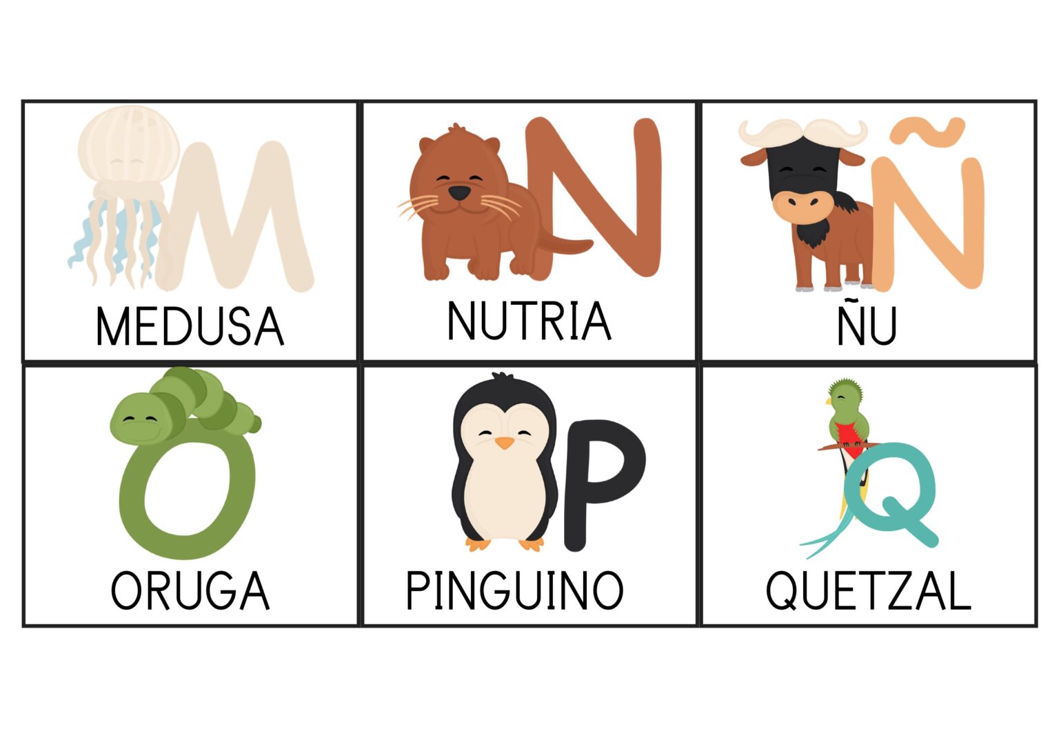 Abecedario de animales para aprender las letras - Orientacion Andujar