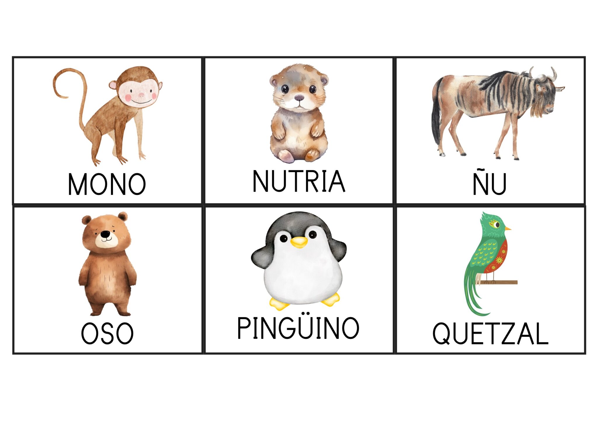 Abecedario de animales para aprender las letras - Orientacion Andujar
