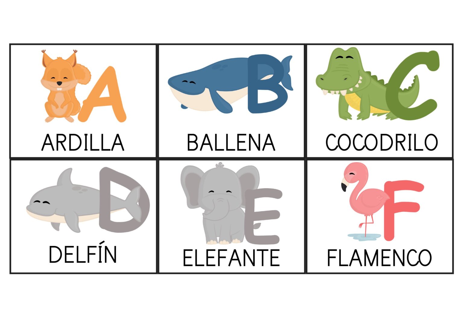 Abecedario de animales para aprender las letras - Orientacion Andujar