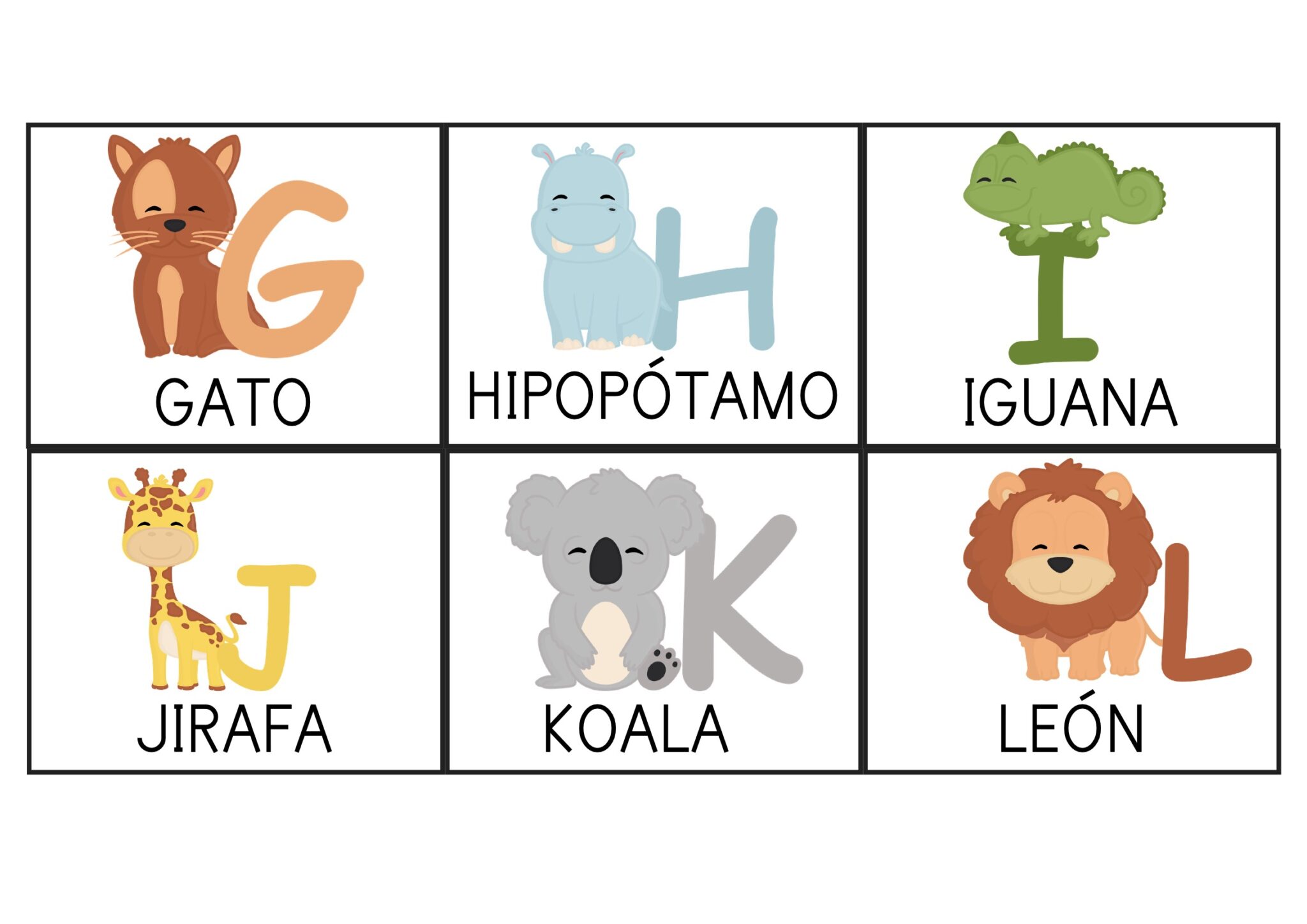 Abecedario de animales para aprender las letras - Orientacion Andujar
