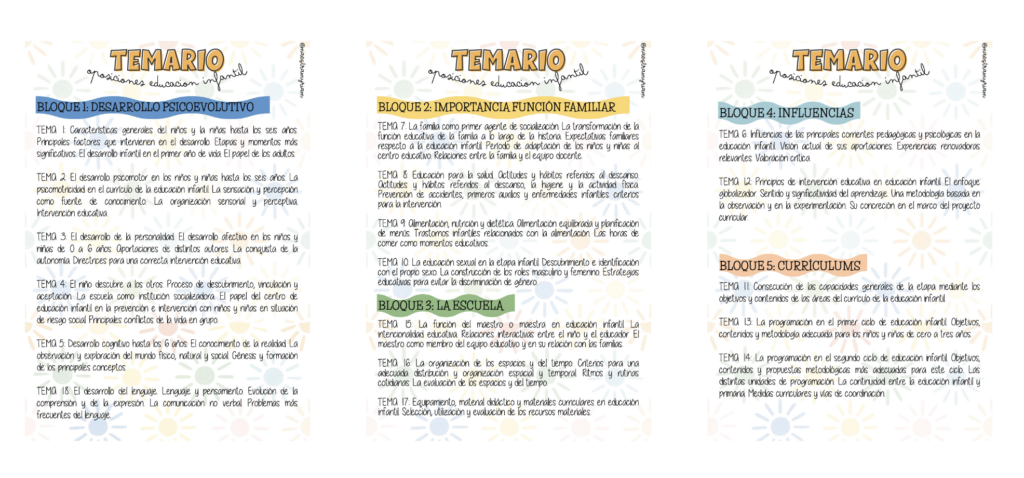 Una guía clara y organizada para preparar la oposición Preparar las oposiciones de Educación Infantil requiere constancia, planificación y una buena organización del temario. Para ayudarte en este proceso, aquí [&hellip;]