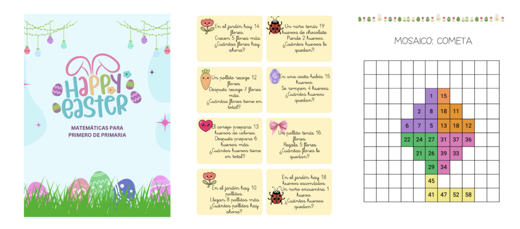 Sumas, restas, patrones, numeración y mosaicos para aprender jugando La Pascua es una temática perfecta para trabajar las matemáticas de forma divertida, visual y muy motivadora. Este Cuaderno de Matemáticas [&hellip;]