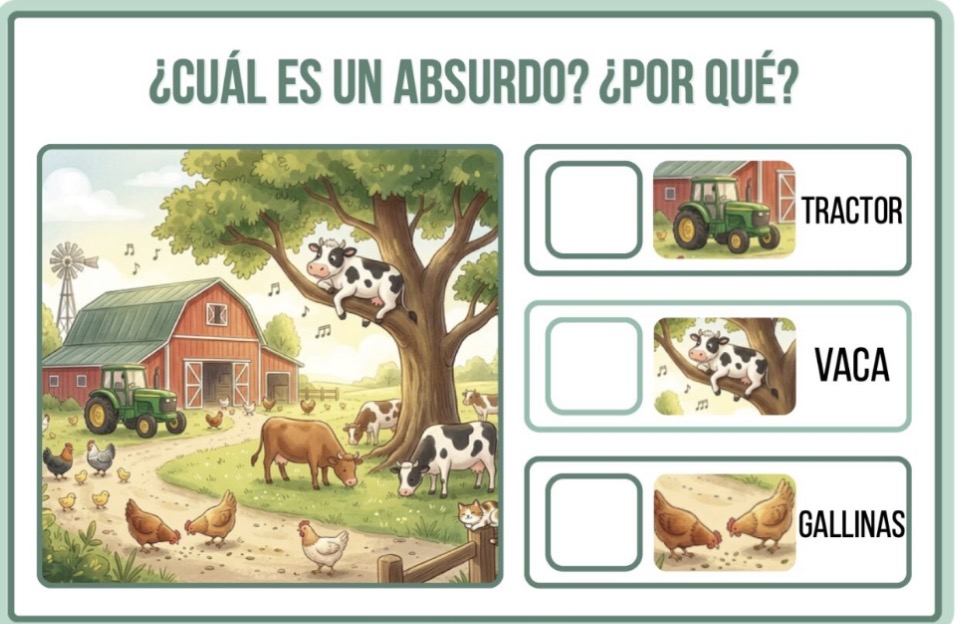 Los absurdos visuales son uno de los recursos más potentes y divertidos para trabajar el lenguaje oral, la observación y el razonamiento lógico en Infantil y Primaria. Las tarjetas incluidas [&hellip;]