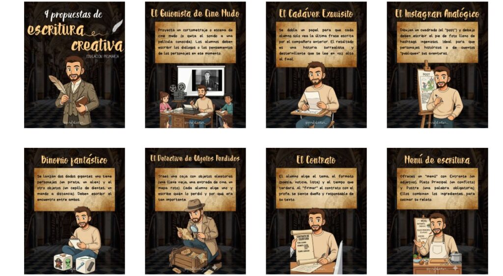 La escritura creativa no es solo inventar historias: es imaginar, jugar con el lenguaje, explorar posibilidades y descubrir que escribir puede ser una experiencia emocionante. Estas 9 propuestas de escritura [&hellip;]