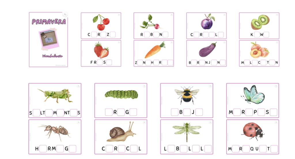 La primavera es una de las estaciones más inspiradoras para trabajar vocabulario en el aula. Flores, animales, colores, naturaleza… ¡todo invita a aprender! Este recurso de Vocales Perdidas – Primavera [&hellip;]