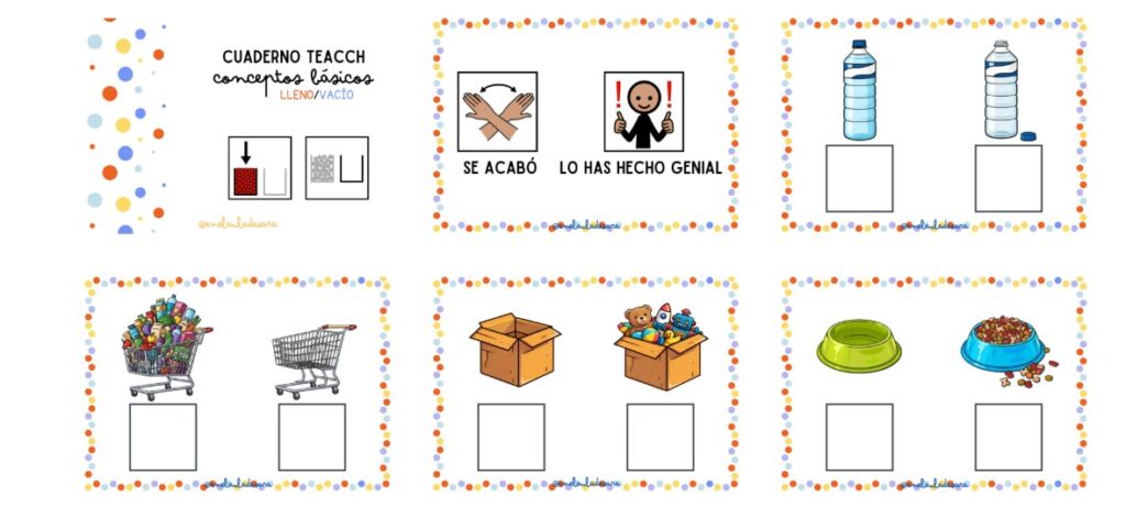 Añadimos un nuevo cuaderno a la colección de cuadernos TEACCH de conceptos básicos cuantitativos 📘 y hoy os traigo uno nuevo centrado en el concepto lleno/vacío 🫙✨ Un recurso visual, [&hellip;]