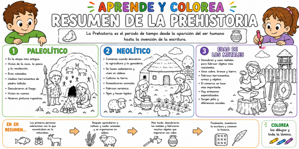 Un viaje visual por los primeros pasos de la humanidad Hoy te presento un recurso educativo ideal para introducir la Prehistoria de forma divertida y comprensible: el pack Aprende y [&hellip;]