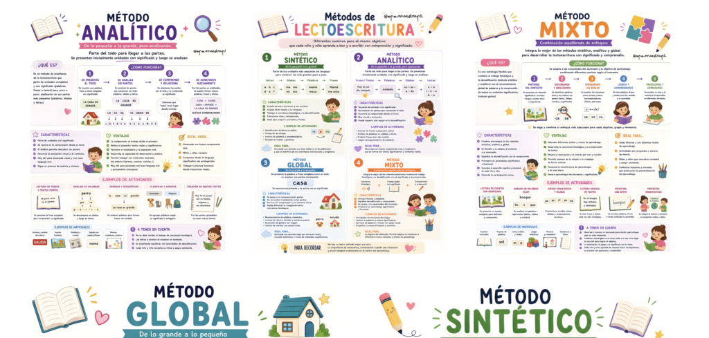Las láminas didácticas de métodos de lectoescritura son un recurso imprescindible para comprender, comparar y aplicar los distintos enfoques que existen para enseñar a leer y escribir en Infantil y [&hellip;]