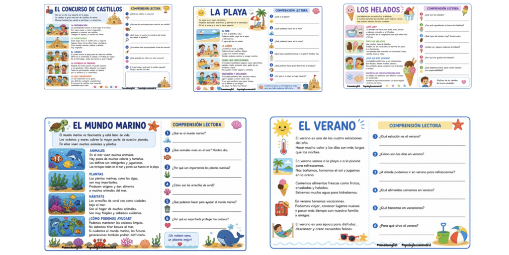Lecturas cortas para disfrutar, pensar y aprender El verano es el momento perfecto para seguir aprendiendo de forma relajada y divertida. Este cuaderno de comprensión lectora especial verano reúne textos [&hellip;]