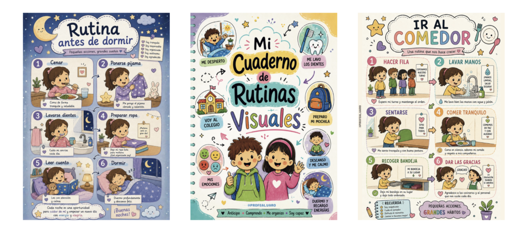 Anticipar, comprender, organizar y ser capaz El Cuaderno de Rutinas Visuales es una herramienta diseñada para ayudar al alumnado a anticipar las actividades diarias, comprender los pasos de cada rutina [&hellip;]