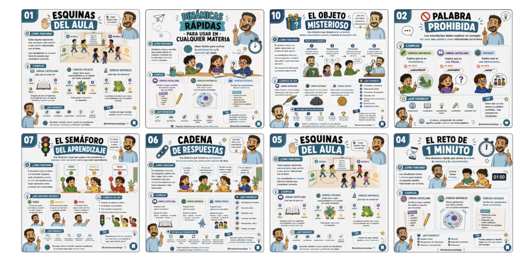 10 dinámicas sencillas para cualquier área y etapa Ideas rápidas para activar la mente y la participación en clase Este recopilatorio de Orientación Andújar reúne 10 dinámicas breves y muy [&hellip;]