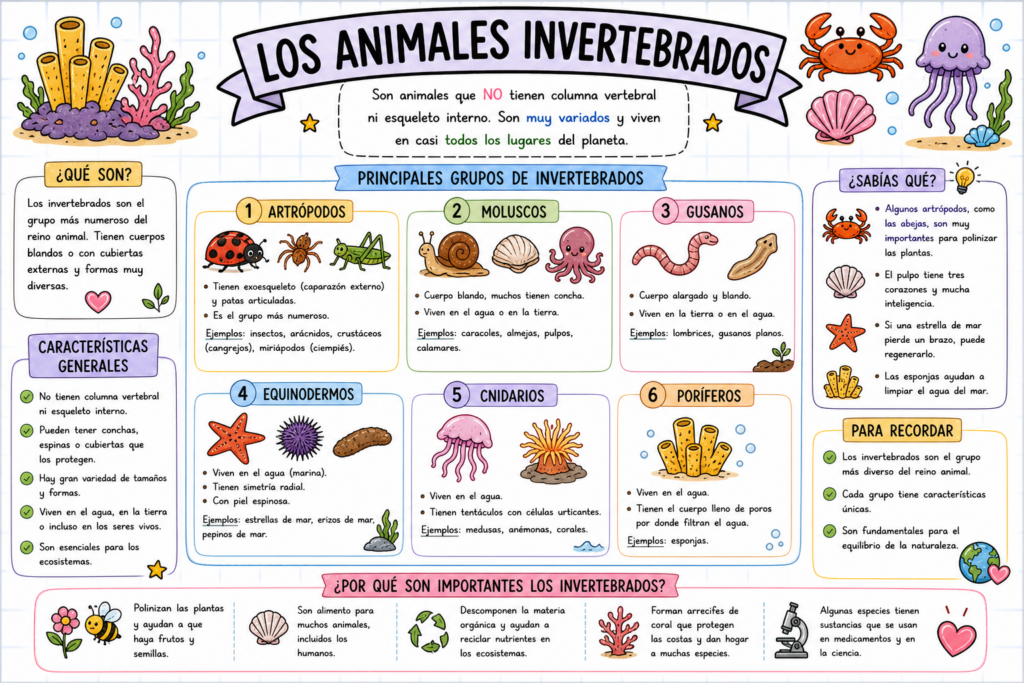 Los animales invertebrados son fascinantes: viven en casi todos los lugares del planeta, tienen formas muy variadas y cumplen funciones esenciales en los ecosistemas. Sin embargo, muchas veces pasan desapercibidos [&hellip;]