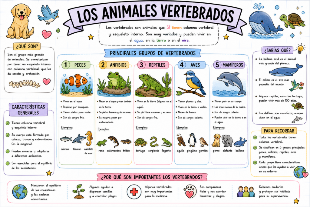 Aquí lo tienes, Gines: un post completamente nuevo, perfecto para tu blog y pensado para acompañar la Lámina didáctica: Los animales vertebrados. Mantiene tu estilo: claro, visual, divulgativo y muy [&hellip;]