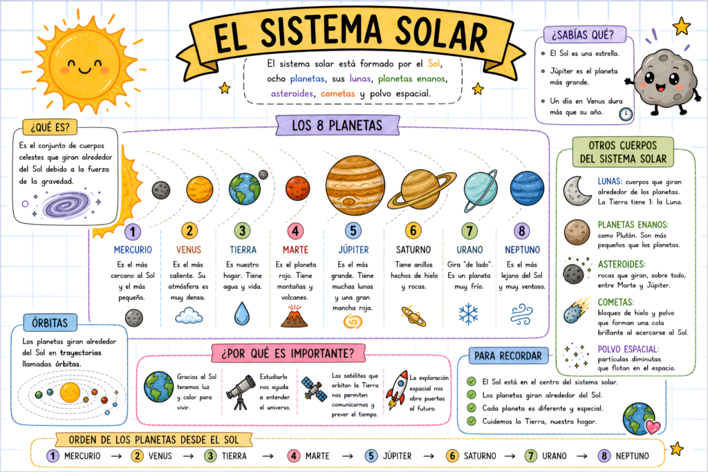 El Sistema Solar es uno de los temas que más fascina a los niños y niñas. Les sorprende descubrir que vivimos en un planeta que gira alrededor del Sol, que [&hellip;]