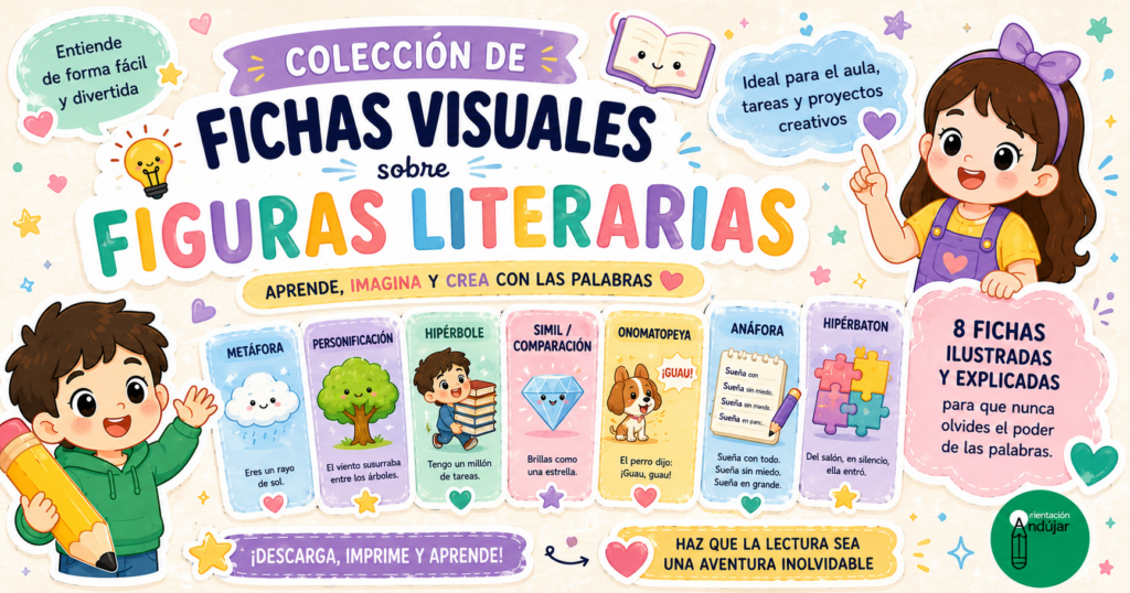 Las figuras literarias son una herramienta fundamental para enriquecer el lenguaje, desarrollar la creatividad y ayudar al alumnado a comprender mejor cómo funcionan los textos literarios. Por eso, hoy compartimos [&hellip;]