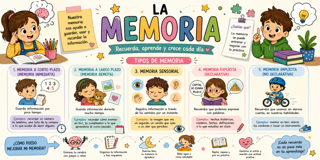 Trabajar la memoria en el aula es fundamental para el aprendizaje de nuestros alumnos. No se trata solo de recordar contenidos, sino de comprender, organizar y utilizar la información de [&hellip;]