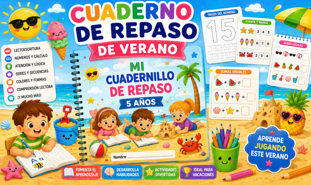 El verano es una oportunidad perfecta para seguir aprendiendo de forma divertida y relajada. Por eso, hoy compartimos un completo Cuaderno de Repaso de Verano para Infantil de 5 años, [&hellip;]